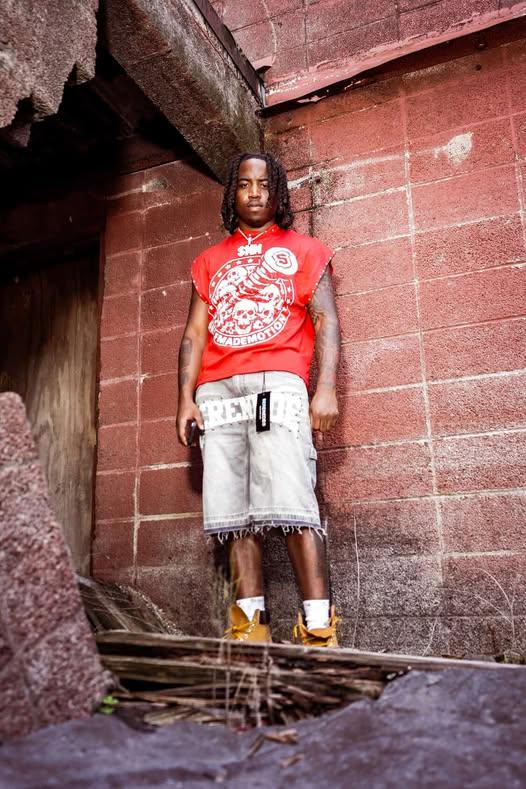 Red 'Skull' Rhinestone Sleeveless Tee