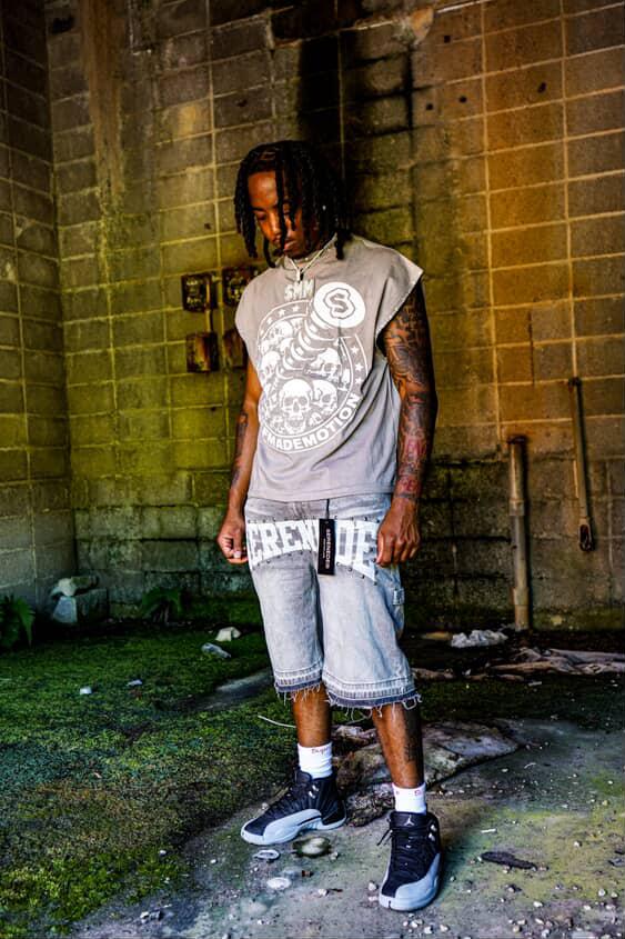 Grey 'Skull' Rhinestone Sleeveless Tee